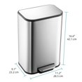 thumbnail image 2 of 5.3 Gallon Trash Can, Stainless Steel Garbage Can, Small Rectangular Trash Can with Soft Close Lid Foot Pedal & Inner Bucket for Kitchen Home Office Bedroom Living Room (20 Liter), 2 of 8