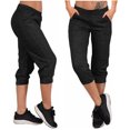 thumbnail image 1 of Up to 30% OFF,Women's Yoga Pants, Soft Drawstring Workout, Outdoor Athletic, Casual Pants, Pockets, Comfortable Fit, Versatile, WorkoutPants Timeless Wardrobe Staple|95%Polyester,5%Spandex,Black, 1 of 9