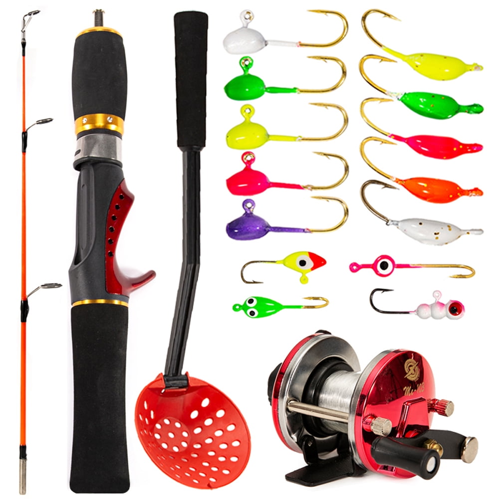 Ice fishing equipment set Ice fishing rod and fishing reel combination, including ice fishing spoon and ice fishing hook