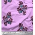 thumbnail image 1 of Soimoi Velvet Fabric Leaves & Floral Block Printed Fabric 1 Yard 58 Inch Wide, 1 of 3