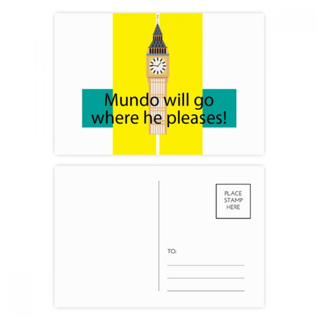 Mundo鈥俉ill鈥侴o鈥俉here鈥侶e鈥侾leases! Postcard Set Birthday Mailing Thanks Greeting Card