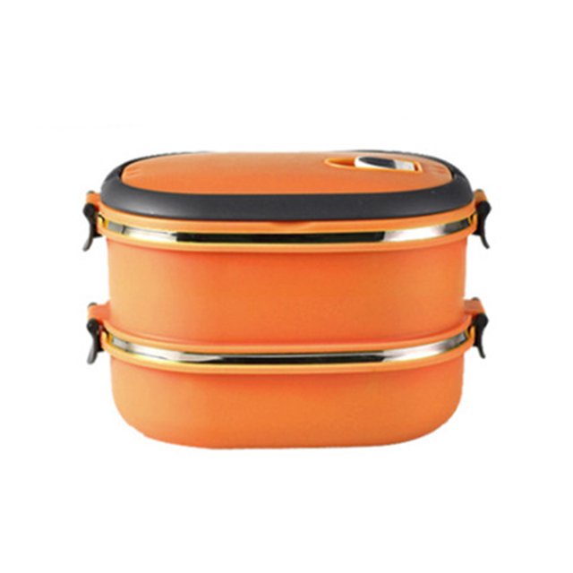 CAROOTU Boîte à Lunch Rectangulaire Portable pour le Stockage des Aliments Isolés en Acier Inoxydable