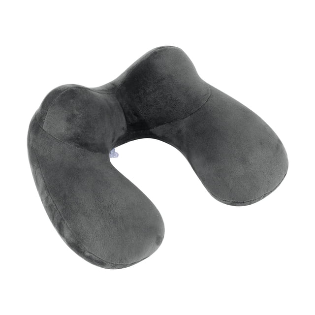 U-Shaped Inflatable Travel Pillow | Hump Design Neck Support Cushion for Airplane Flights, Compact Portable Comfort for Long Trips, PVC Flocked Soft Texture, Elastic and Comfortable