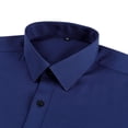 thumbnail image 4 of RXIRUCGD Cardigan Mode Homme Col Rabattu Uni Chemise d'Affaires Boutons, Marine, Taille : S, 4 of 8