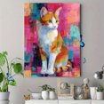 thumbnail image 4 of Qisvanset Impression sur Toile Chat Tigré Orange Mignon 12x16 Pouces Art Mural de Café, 4 of 8