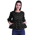 thumbnail image 1 of Moomaya T-Shirt à Col Rond pour Femmes à Manches Évasées, Haut Court en Coton Imprimé, Haut Décontracté, 1 of 4