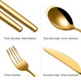 thumbnail image 4 of 30-Piece Matte Gold Stainless Steel Flatware Set for 6 - Includes Steak Knives, Forks, Spoons Dishwasher-Safe Tableware Cutlery Set for Home & Restaurant, 4 of 8
