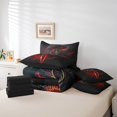 thumbnail image 4 of 7Pcs Fire Dragon Comforter Set Twin, Sword Theme Dragon Decor Bedding Sets Bed In A Bag With Flat Sheet And Fitted Sheet, Fierce Animal Bed Set With 2 Pillowcases & 2 Throw Pillow Covers, 4 of 5
