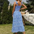 thumbnail image 4 of SMihono Robe d'Été pour Femmes Grande Taille Mode Femmes Été Décontractée Imprimé Camis Sans Manches Bandage Gilet Longue Robe, 4 of 6