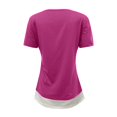 thumbnail image 5 of B91xZ T-Shirts d'Entraînement Grande Taille pour Femmes Col en V Coton Manches Courtes pour Femmes, Rouge TTG, 5 of 5