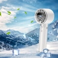 thumbnail image 1 of Portable USB Rechargeable Fan with Colourful Lights, Multi-Stall Airflow Misting Cooler for Home, Office, and Travel, Compact Plastic Design, 16.9 x 5.9 cm, 1 of 6