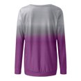 thumbnail image 4 of Chemises à Manches Longues pour Femmes Automne Hiver Col Rond Tempérament Manches Raglan Décontractées T-shirt Dégradé Couleur Haut Ample Décontracté Blouses Grande Taille pour Femmes en Liquidation, 4 of 4