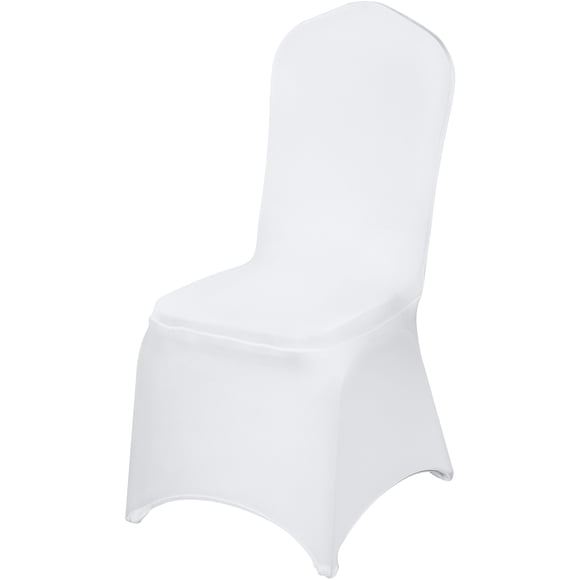 KFFKFF 150pcs White Chair Covers Stretch Polyester Spandex Party Wedding Decorations