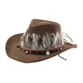 thumbnail image 2 of segolike Western Cowboy Hat Comfortable Sun Protection Hat for Gift Travel Roles Play Coffee, 2 of 9