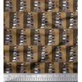 thumbnail image 1 of Soimoi polyester Crepe Fabric Check & Leaves Artistic Printed Craft Fabric by the Yard 52 Inch Wide, 1 of 1
