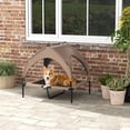 thumbnail image 2 of PawHut Lit Surélevé pour Chien, Lit de Camp Rafraîchissant avec Auvent, pour m L Café, 2 of 10