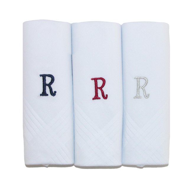 Umo Lorenzo Cotton Boxed Initial Alphabet Handkerchiefs (Pack of 3) (Men's)