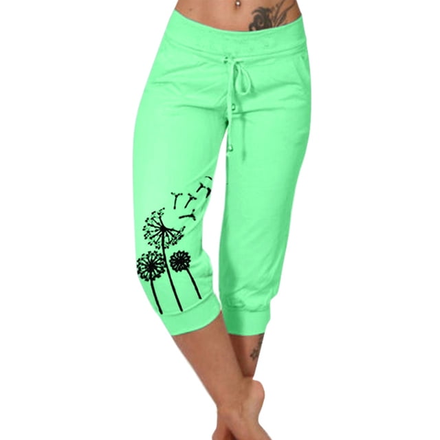 Achat en Ligne! Georges Pantalons de Randonnée Joggers Femme Mode Cordon Poches Taille Élastique Capris à Imprimé