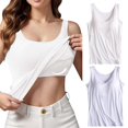 thumbnail image 2 of Womens Cotton Camisole Adjustable Camisole With Frame Bra Stretch Undershirt, 2 of 6