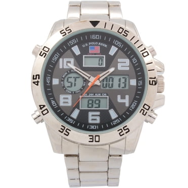 U.S Polo Assn. Men's Ana-Digi Silvertone Watch with Metal Band