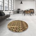 thumbnail image 4 of Ahgly Company Tapis de Zone Rond d'Intérieur Lavable à la Machine, Style Transitionnel, Or « GoldenRod », 6 Pieds Rond, 4 of 7