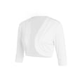 thumbnail image 4 of Women Shrug Open Front Bolero Cardigan Short Sleeve Cropped Sweater Jacket Plus Size, 4 of 7