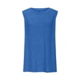 thumbnail image 4 of Débardeurs pour Femmes Zeophrasy Chemise Sans Manches pour Femmes Couleur Unie Col Rond Chemise Décontractée Débardeurs Blouse Sans Manches Excellent Cadeau à Petit Prix Bleu G, 4 of 6