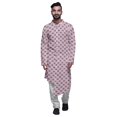 thumbnail image 1 of Atasi Ensemble Kurta de Fête pour Hommes Col Mandarin Kurta Pyjama Ethnique Imprimé, 1 of 2