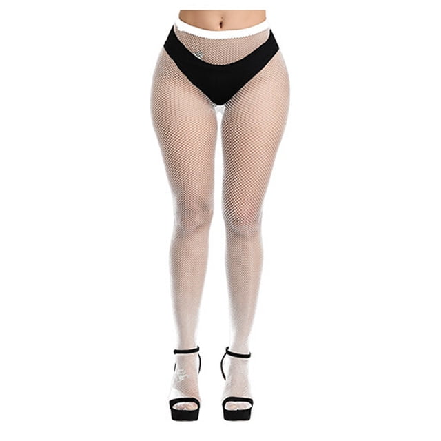 tredstone 1 Paire Collants à Bretelles à la Mode Chaussettes Design Trou Saint-Valentin Attrayants Confortables au Toucher Collants Résille Robe Blanc
