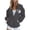 Dark Gray, variant on EGNMCR Womens Plaid Shacket Jacket, Long Sleeve Button Down Fleece Hooded Jackets, Warm Coat Fashion Women's Zipper V-Neck Pullover Tops Long Sleeve Print Hooded Blouse Sweatshirt Women Coat