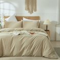 thumbnail image 1 of Washed Cotton Duvet Cover Set Linen Feel Natural Wrinkle Lightweight Comfy (King  Linen), 1 of 6