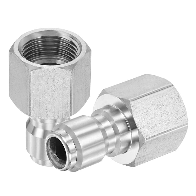 Uxcell 2 Pack Pressure Washer Adapter, 3/8" Male Quick Plug to M18 Female Quick Connect Fittings Stainless Steel Swivel Adapter for Pressure Power Washers Hose