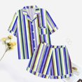 thumbnail image 5 of GDREDA Ensemble de Pyjama pour Femmes 2 Pcs Ensembles de Pyjama pyjamas pour Femmes Tigre Floral Imprimé Graphique Chemise à Boutons à Manches Courtes et Short Ensemble de Pyjama Femmes Ensembles de Pyjama pyjamas Bleu,P, 5 of 5
