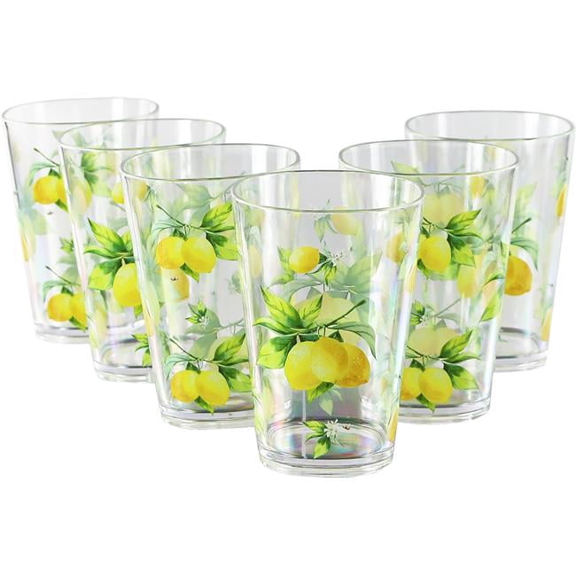 Reston Lloyd 95419 Ensemble de Vaisselle de Boisson en Acrylique 6 Pcs 8oz Citrons Frais