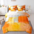 thumbnail image 1 of YST White Gray Orange 7-Piece Comforter Set, Queen – Oil Painting Ombre Gradient Design, Graffiti Abstract Bed In A Bag, 1 of 4