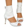 thumbnail image 1 of Cameland Large High Heels Spring/Summer Fashion Slim Heels Back Zipper Open Toe Fish Mouth Sandals For Women, 1 of 8