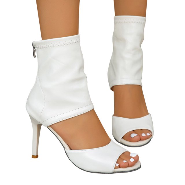 Cameland Large High Heels Spring/Summer Fashion Slim Heels Back Zipper Open Toe Fish Mouth Sandals For Women