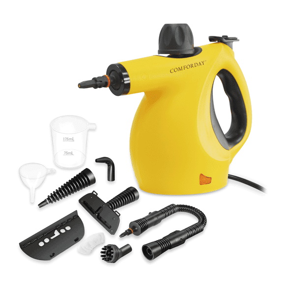 Comforday Multi-Purpose Handheld Pressurized Steam Cleaner with 9-Piece Accessories for Stain Removal, Steamer, Carpets, Curtains, Car Seats, Kitchen Surface