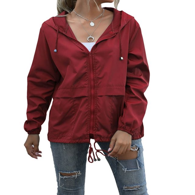 Alsol Lamesa Imperméables pour Femmes, Manteaux de Pluie Légers, Coupe-Vent, Compressibles, Randonnée en Plein Air, Veste à Capuche
