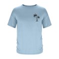 thumbnail image 4 of Pisexur T Shirts for Man , Hommes Mode Décontractée Imprimé Col Rond T-Shirt Pull Manches Courtes Blouse Bleu Ciel, S Chemises de Golf Hommes & Chemises Hommes, 4 of 6