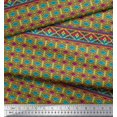 thumbnail image 2 of Soimoi Blue Poly Georgette Fabric Mandala & Paisley Print Fabric by the Yard 42 Inch Wide, 2 of 4