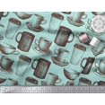 thumbnail image 1 of Soimoi Poly Georgette Fabric Tea & Coffee Cups Decor Fabric Printed Yard 42 Inch Wide, 1 of 3