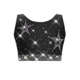 thumbnail image 1 of Hansber Enfants Filles Scintillant Sans Manches Danse Court Débardeurs Hip-Hop Rue Chandail Performance Tenue de Danse Noir 10, 1 of 5