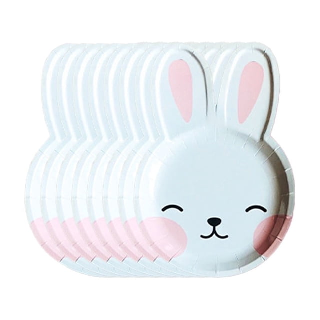 B Easter Disposable Paper Plates And Cups Set With Unique Shape, Sturdy Paper Material And Large Capacity For Party, Picnic And Bbq, 8-Pack Tableware