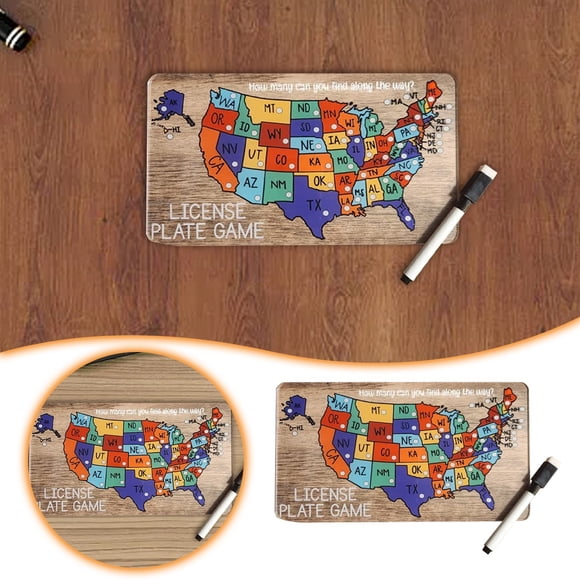 &Craft&Stationery Travel Game for Road Trips License Plate Board Turns Every Journey into a Learning Adventure Across the Open Road