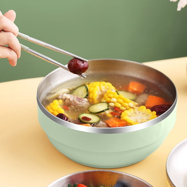 TACILIP Large Stainless Steel Bowl Tableware Portable Household Fruit Basin Insulated Bowl Stackable and Nestable Stainless Steel Bowl Organization and Storage, Men Gifts