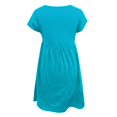 thumbnail image 4 of 2025 Robes Décontractées Courtes à Col Rond pour Dames Longueur Genou pour Femmes Manches Couleur Unie Ample Grande Taille Robe Nuisette Ajustée Mi-Longue, 4 of 5