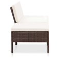 thumbnail image 3 of vidaXL 3 Piece Garden Lounge Set with Cushions Poly Rattan Brown, 3 of 5