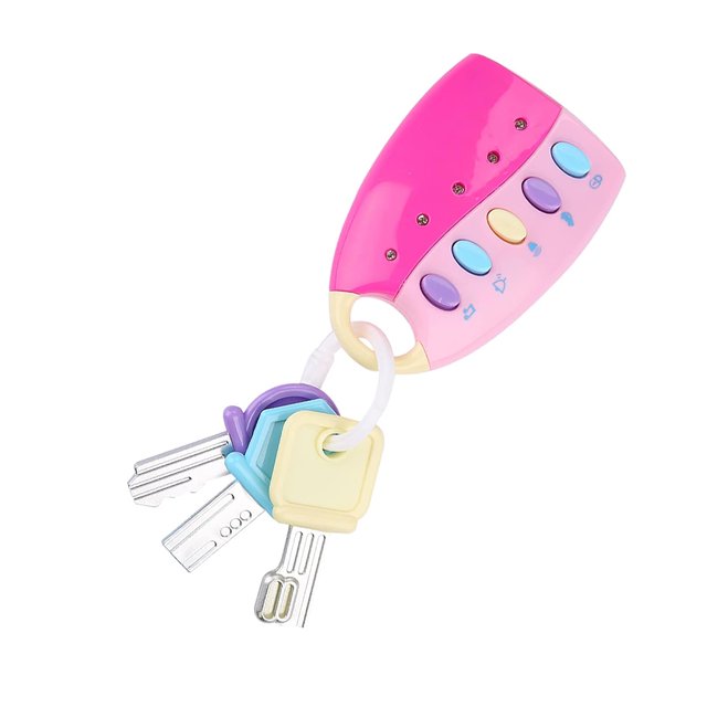Baby Toy Music Keys, Baby Toy Smart Key Remote Car Control Musical Pretend Play for Kids Education Toys Pink