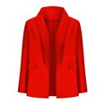 thumbnail image 5 of Qertyioot Rabais Noël Manteau pour Femme Grande Taille Veste à Col Rabattu pour Dames Veste à Manches Longues Manteau Blazer, 5 of 5